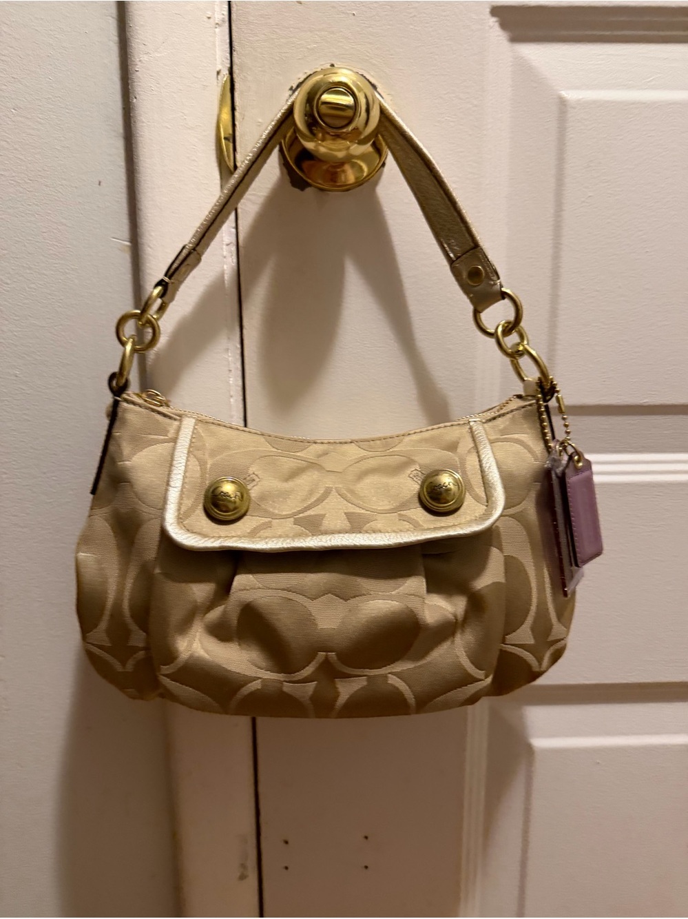 Coach Poppy Signature Sateen Groovy Bag (Style #13833).
